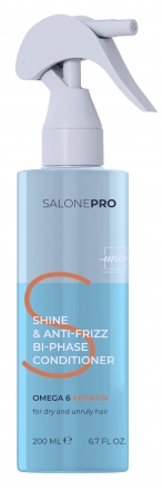 Двухфазный кондиционер для волос KERATIN SHINE & ANTI-FRIZZ SALONE PRO 200 мл.